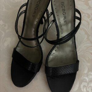 BGCBG MAXAZRIA Women's Black Strapped Stiletto Sandals - SZ 6.5B